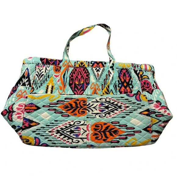 ✨ Vera Bradley Get Carried‎ Away Large Duffel Tote Travel Bag Blue Green ✨ - Picture 3 of 3